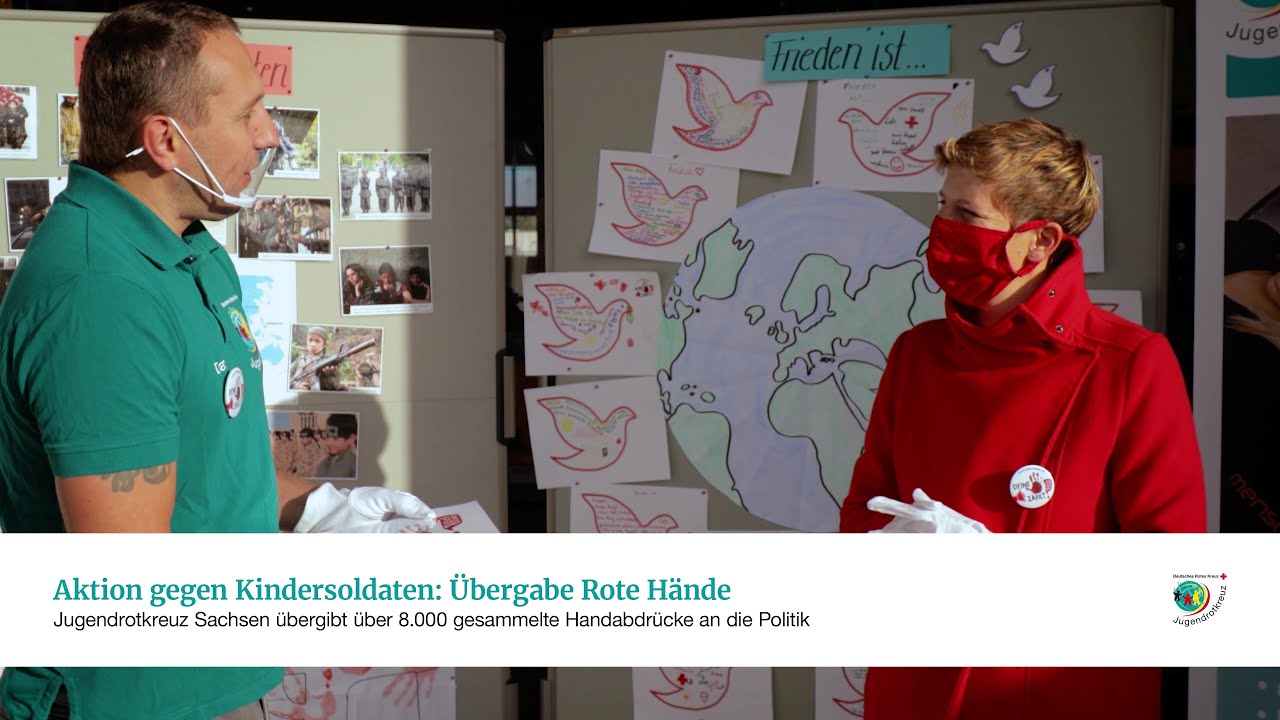 Jugendrotkreuz Sachsen übergibt „Rote Hände“ an Politik